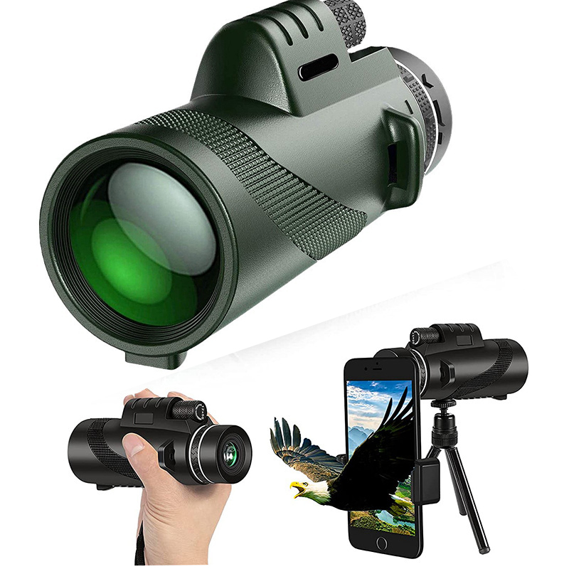 12X50 HD Telescopio Monocular With a phone camera stand