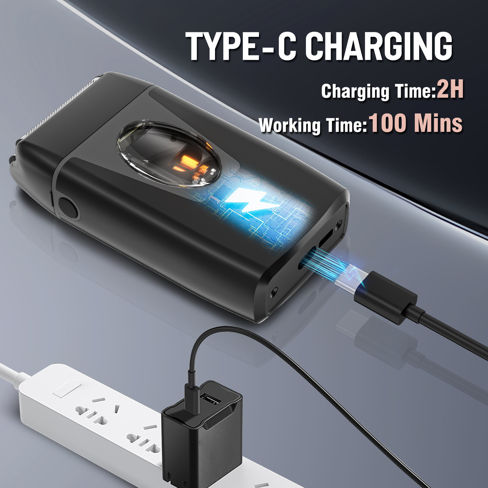 Professional Electric Shaver With Double-Layer Titanium Foil Metal Head