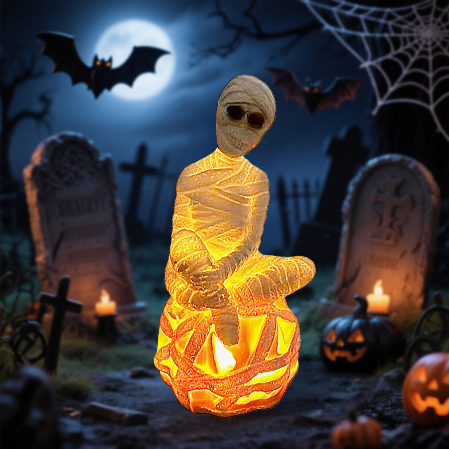 Halloween horror decorations with LED lights