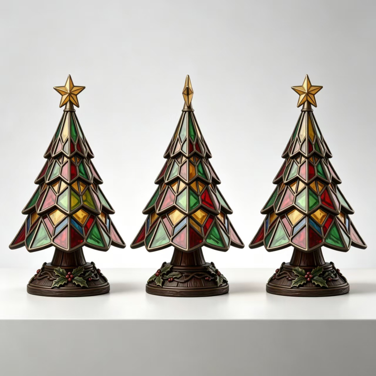 🎄 Stained Glass Christmas Tree Lamp