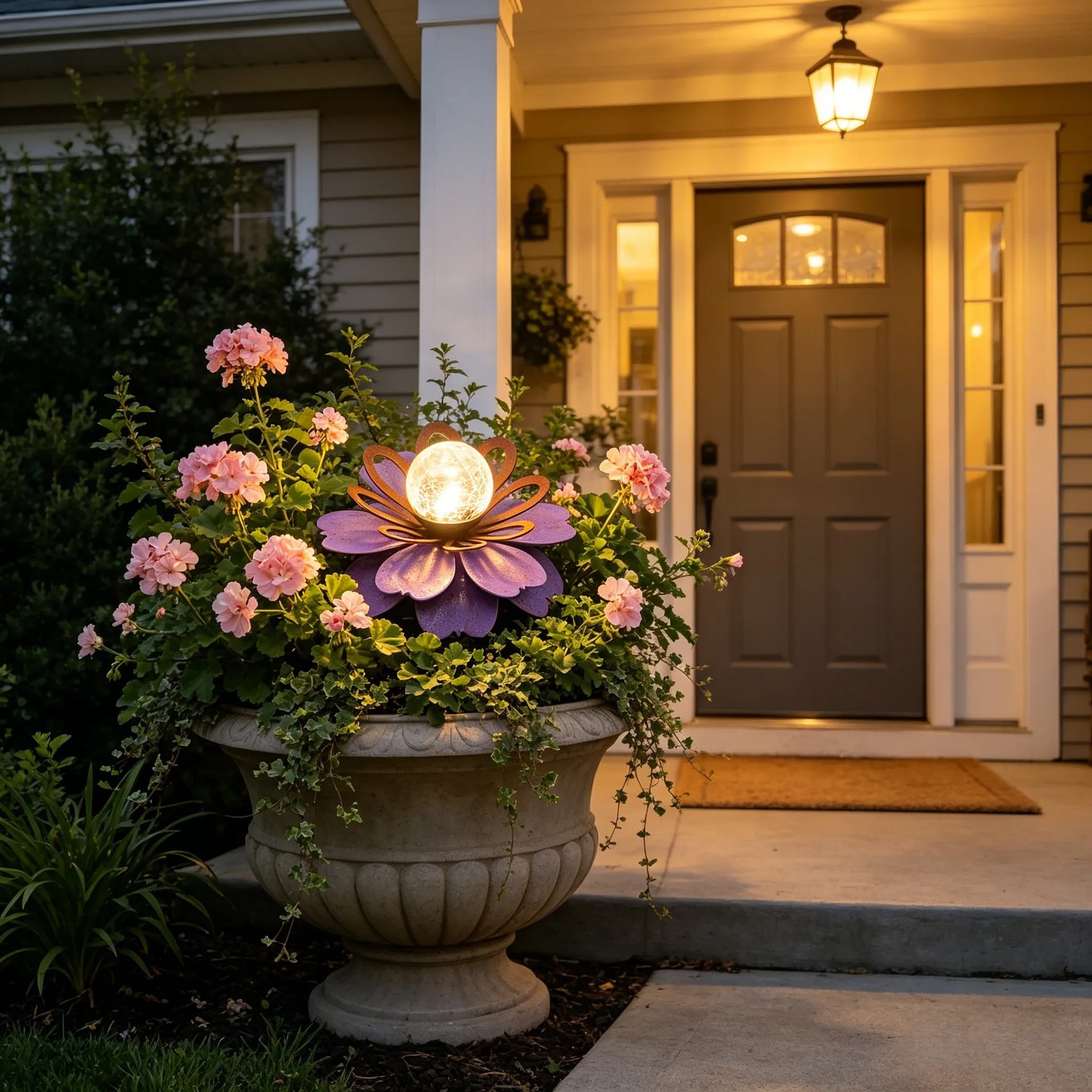 Solar Metal Flower Light