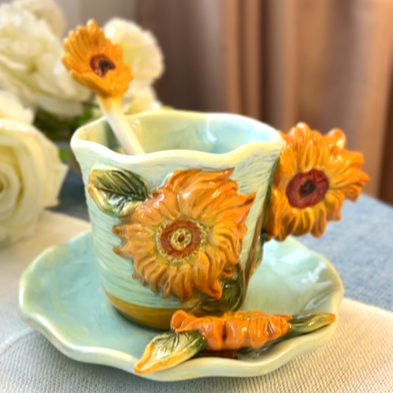 3D Handmade and Hand-painted Ceramic Coffee Mug