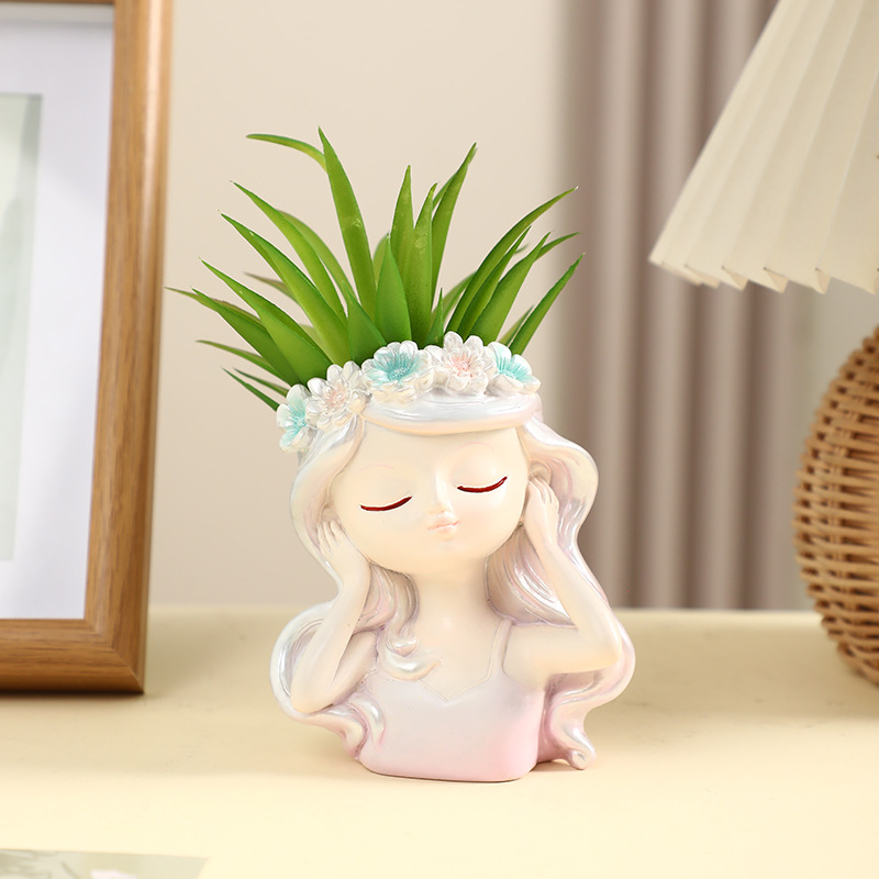 🌟Enchanting Fairy Head Planter Trio - Whimsical Indoor Gardening Magic! 🌿👒