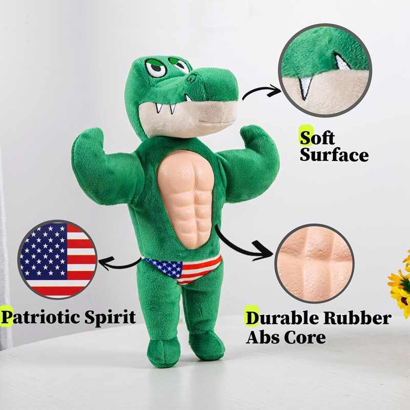 4th of July Patriotic Plush Chew Squeak Toy for Dogs