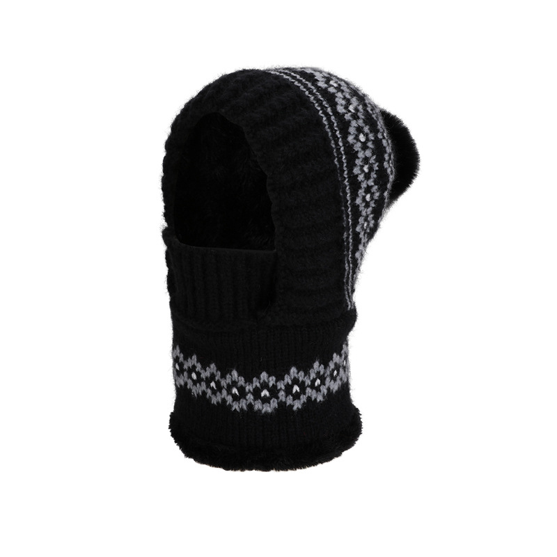 Women's Winter Knitted Hat with Face Mask & Neck Warmer