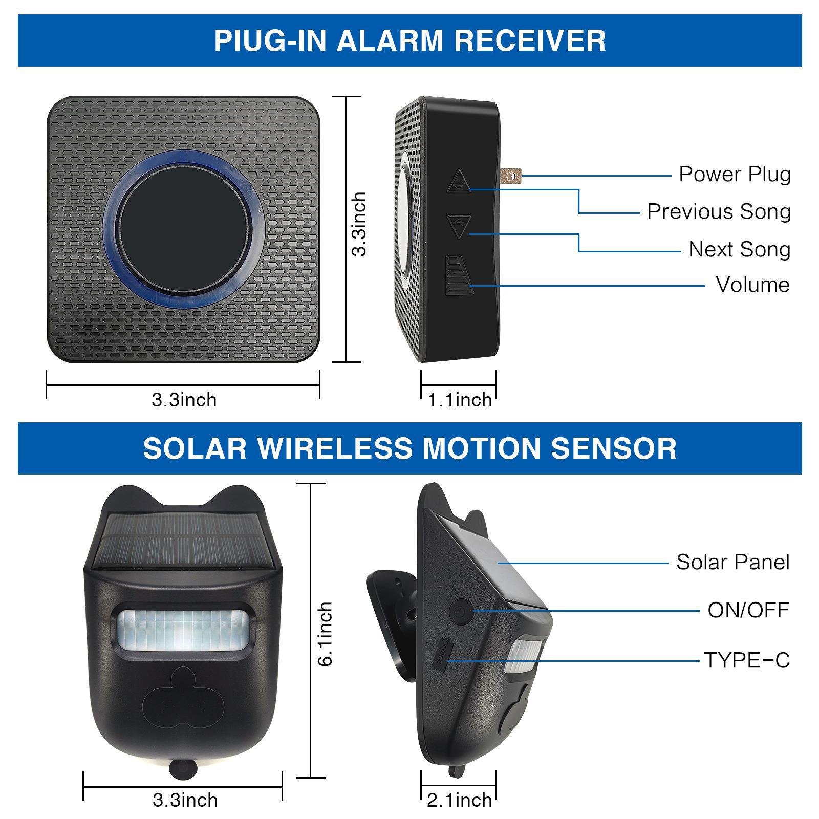 🔥49% OFF🔥Long Range Solar Wireless Alarm - Motion Sensor Detector & Security Alert System