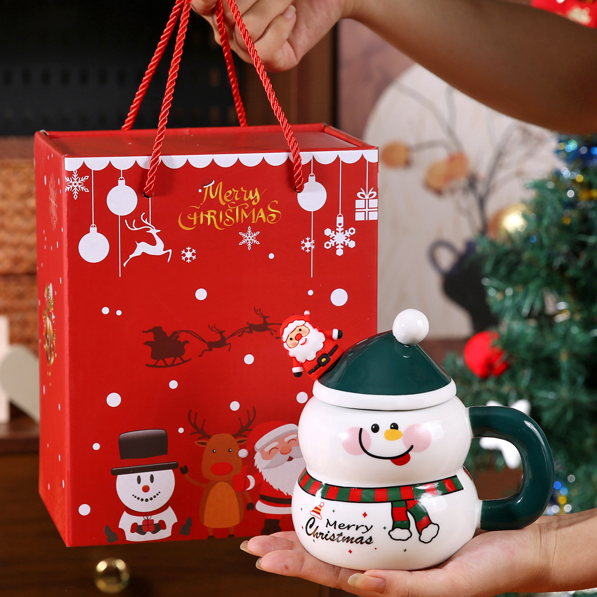 13.5Oz Christmas-Themed Coffee Mug with Spoon and Gift Box