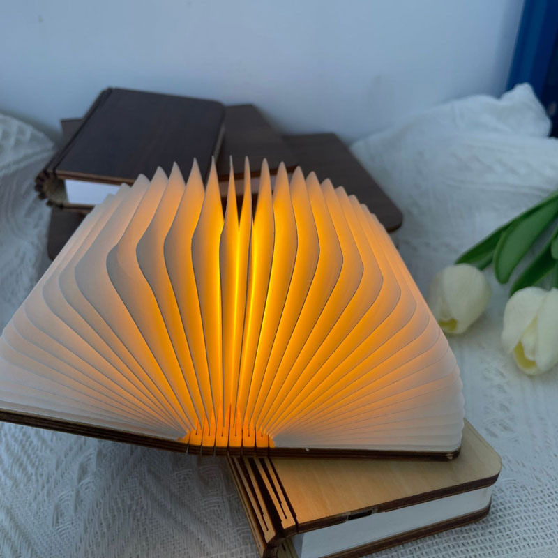 Wooden 3D Flod Book Lamp