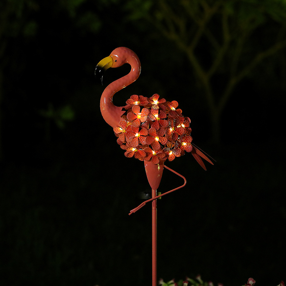 Pink Solar Flamingo Garden Ground Plug Decoration