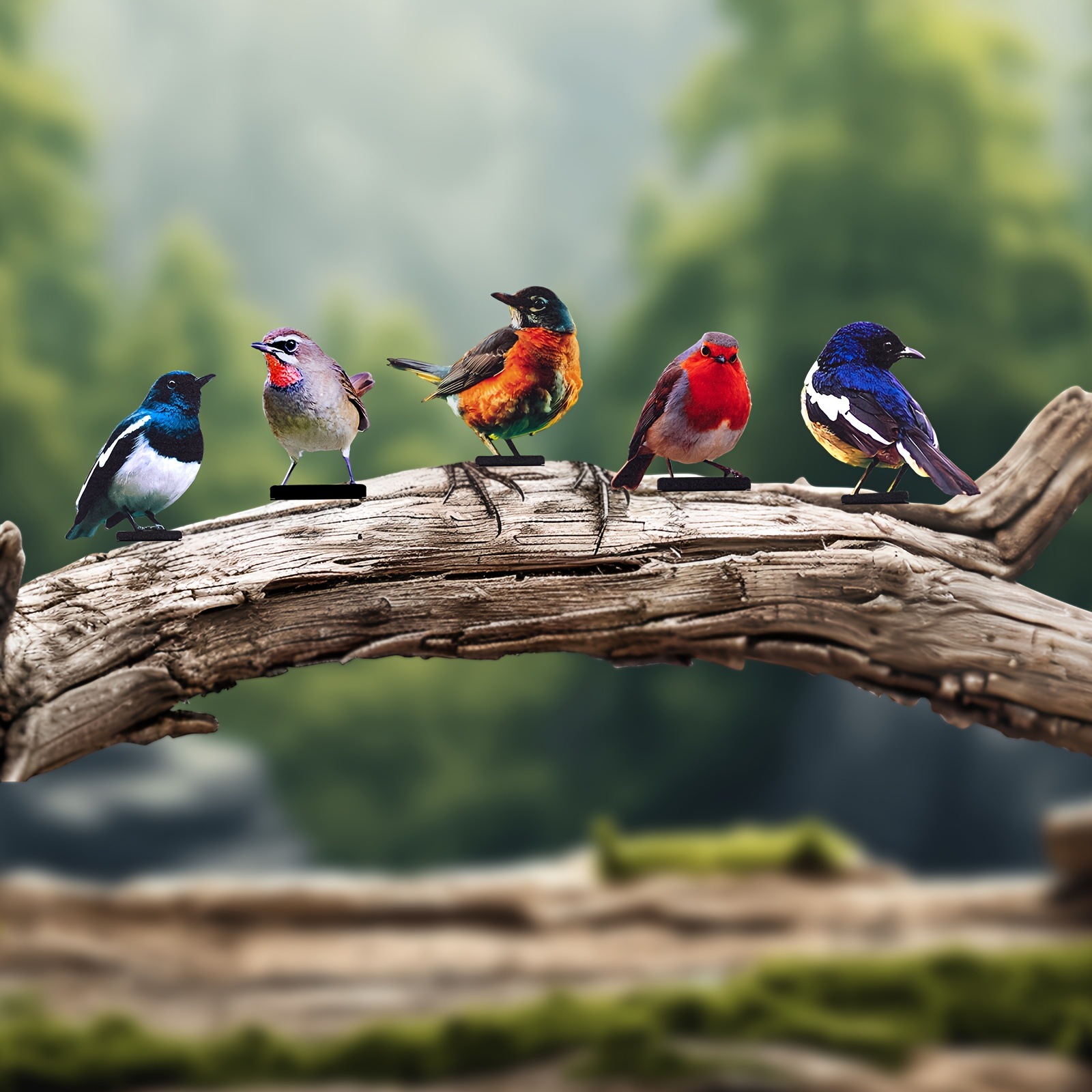 🐦🌸5PCS Vivid Metal Birds Fence Decor