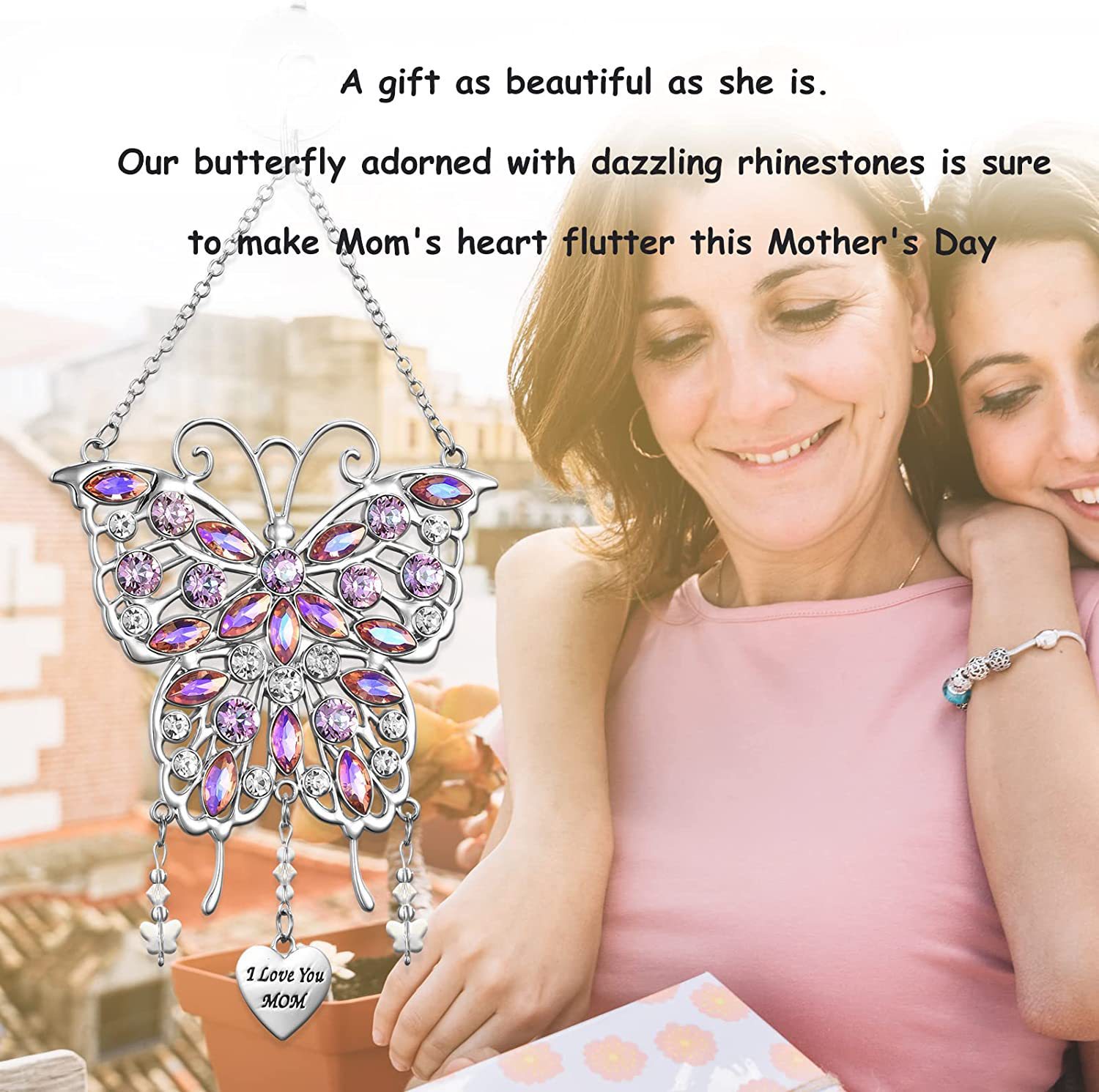 ​​Butterfly Elegance Meets Solar Magic | Mother's Day Garden Gift with Crystal Sparkle​​ ✨