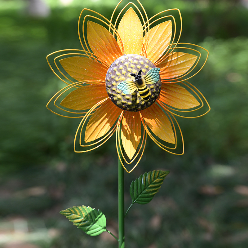 🌻🌀Sunflower Wind Spinner Outdoor for Yard and Garden Lawn Patio Decor