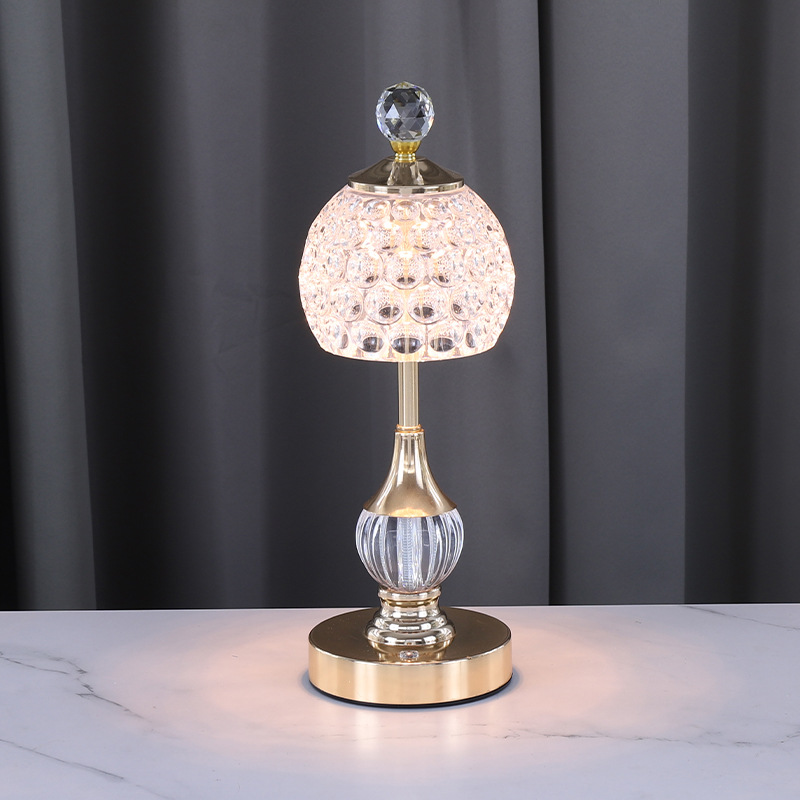Luxury Crystal Touch Switch Cordless Bedside Lamp