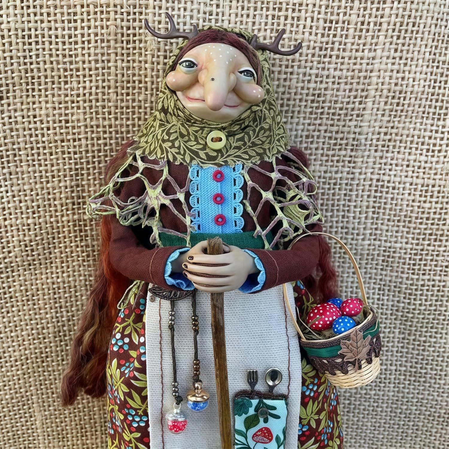 🌿 ​​Handmade Kitchen Witch Doll – Your Kitchen's Lucky Charm & Whimsical Companion​​ 🌟
