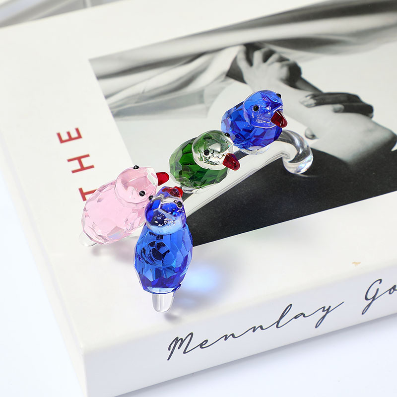 Handmade Blue Crystal Bird Figurine Collectible