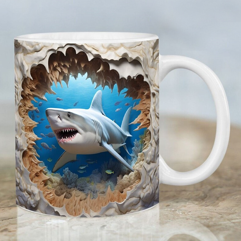 🦈☕Jaws 50th Anniversary 3D Shark Mug