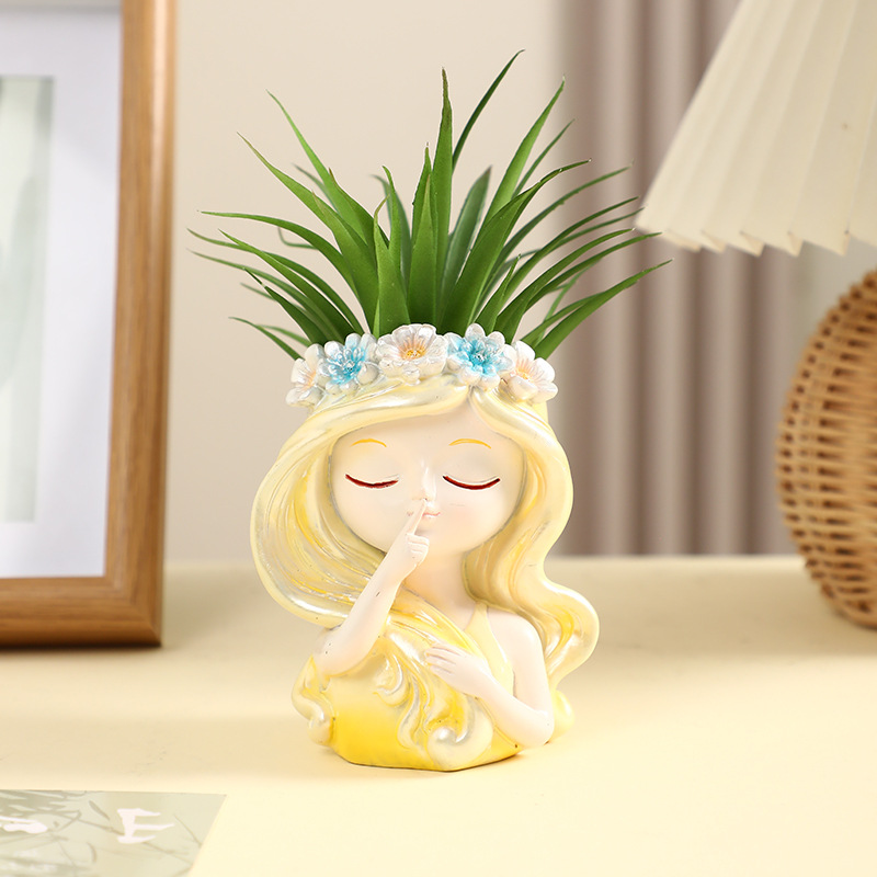 🌟Enchanting Fairy Head Planter Trio - Whimsical Indoor Gardening Magic! 🌿👒