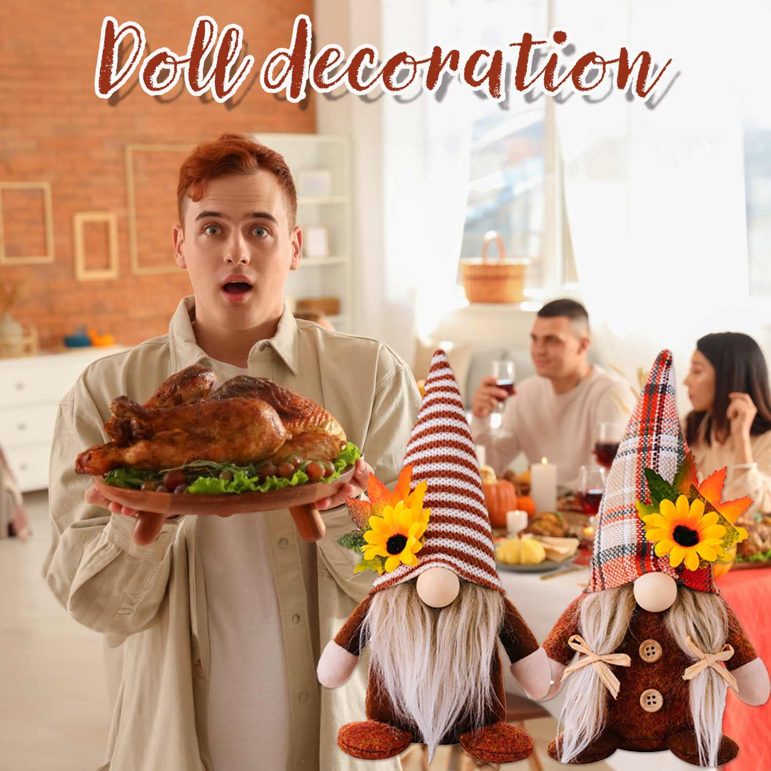 🎃2PCS Fall Decor Gnomes Plush