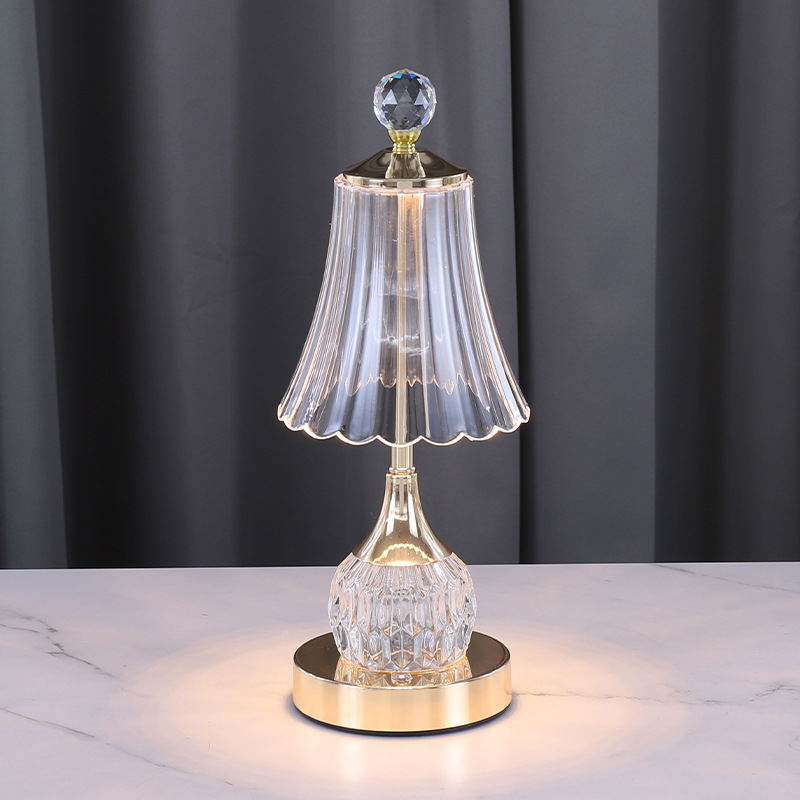 Luxury Crystal Touch Switch Cordless Bedside Lamp