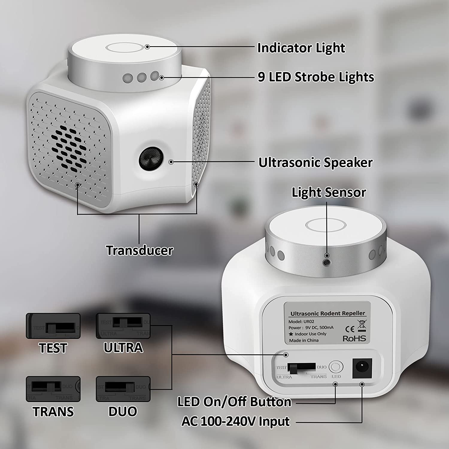 Ultrasonic mouse repeller
