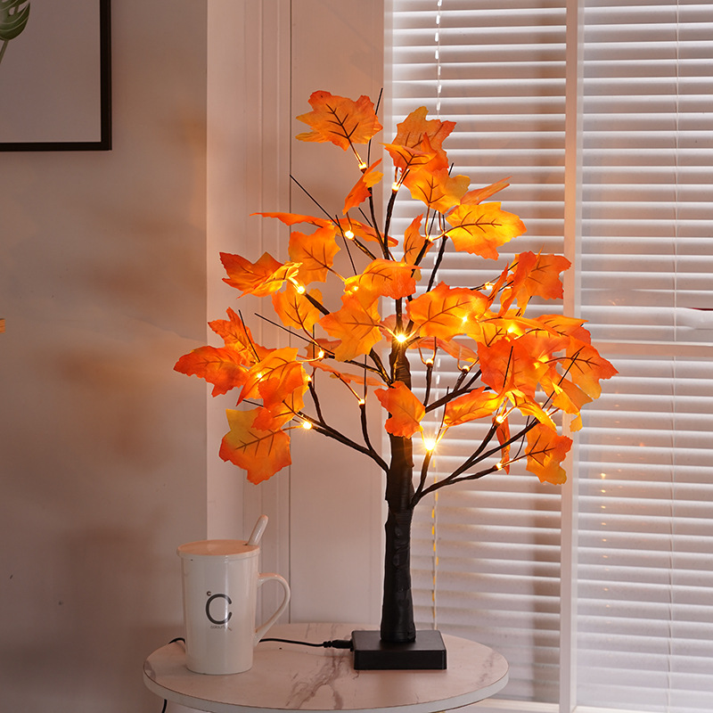 Fall Maple Leaf Tree Home Decor with Lights