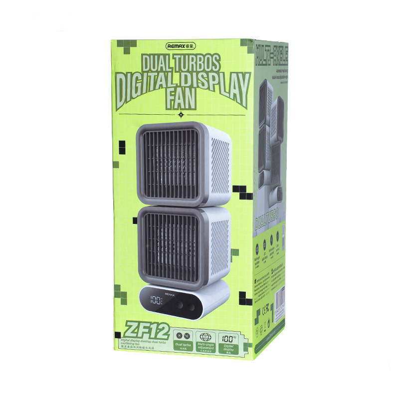 Dual-Turbo Rechargeable Portable 120° Oscillation Cooling Fan