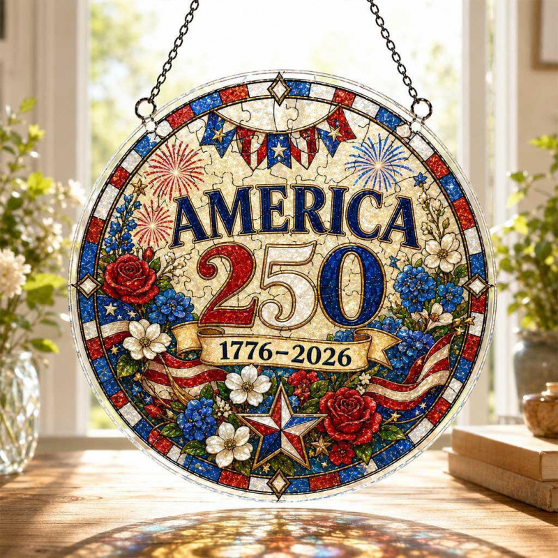 250th Anniversary Acrylic Puzzle Suncatcher Window Hanging