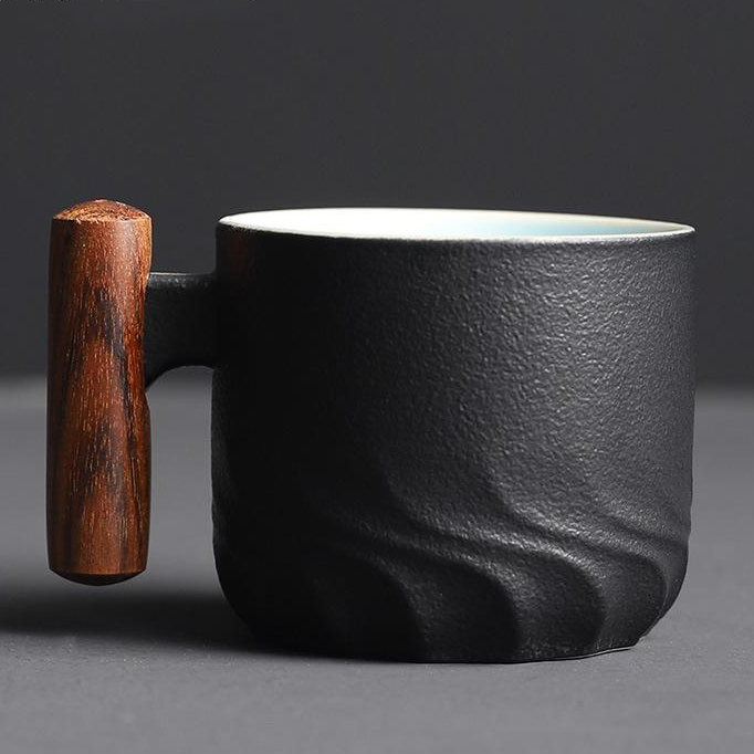 Vintage Espresso Cups With Wooden Handle