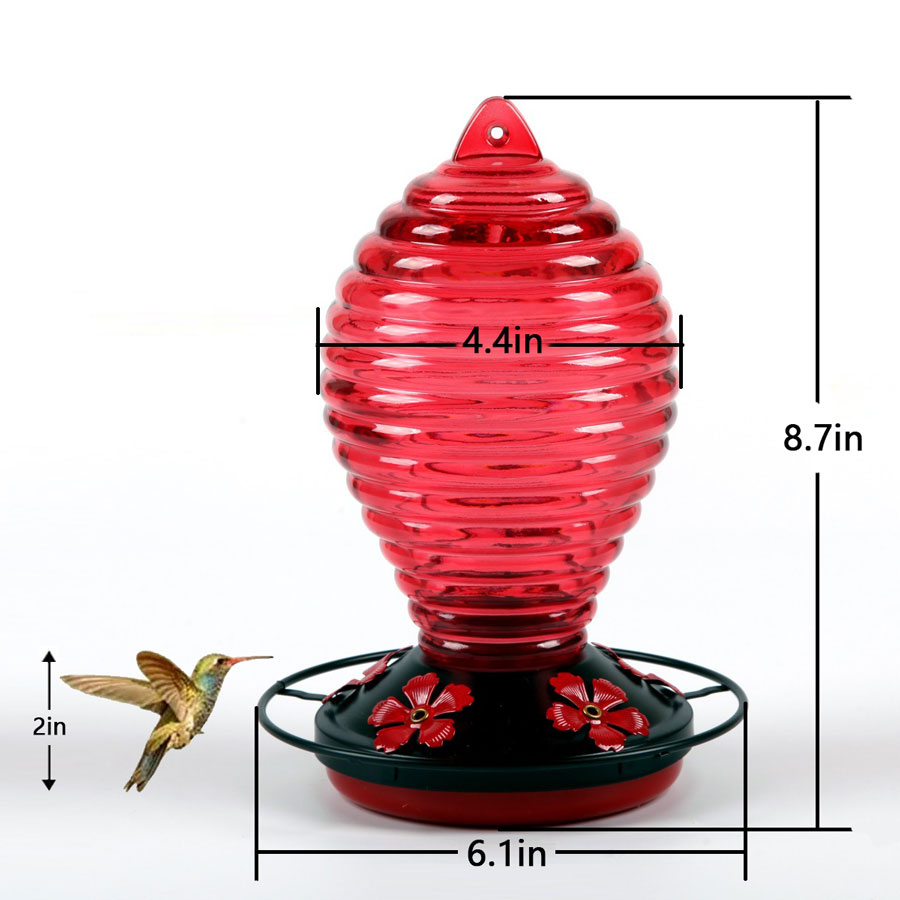 Hand Blown Glass Hummingbird Feeder