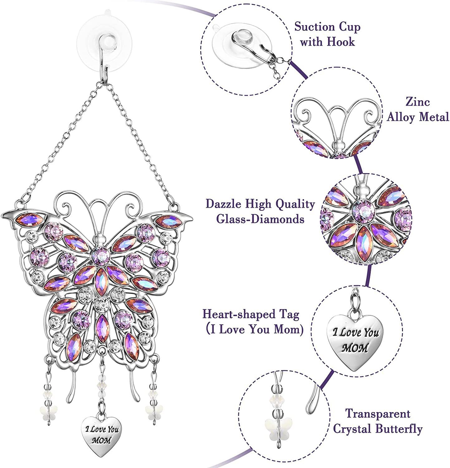 ​​Butterfly Elegance Meets Solar Magic | Mother's Day Garden Gift with Crystal Sparkle​​ ✨