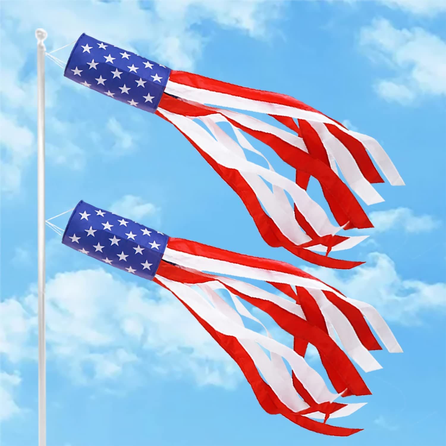 40-Inch American Flag Wind Sock Stars and Stripes Wind Sock