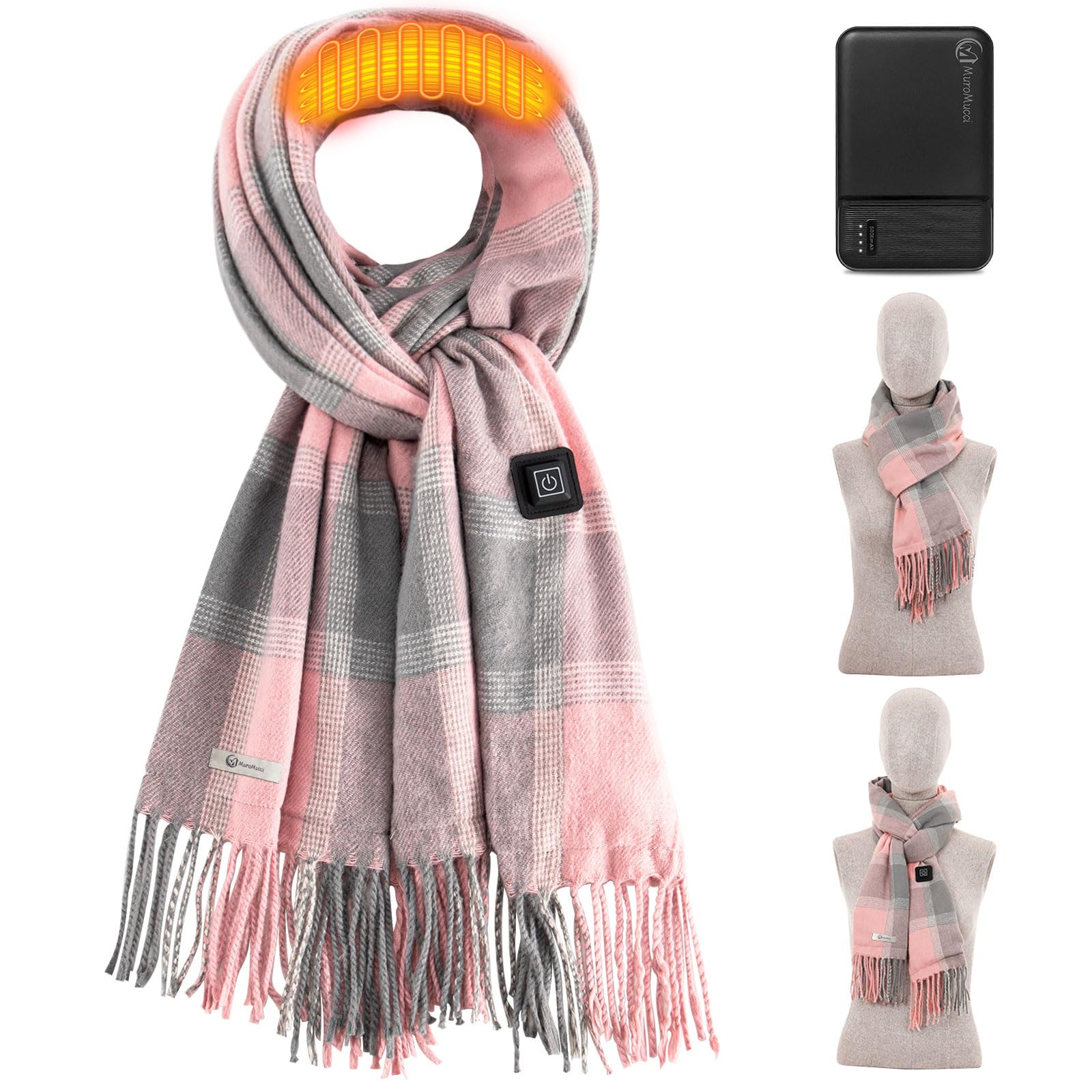 Rechargeable heated scarf