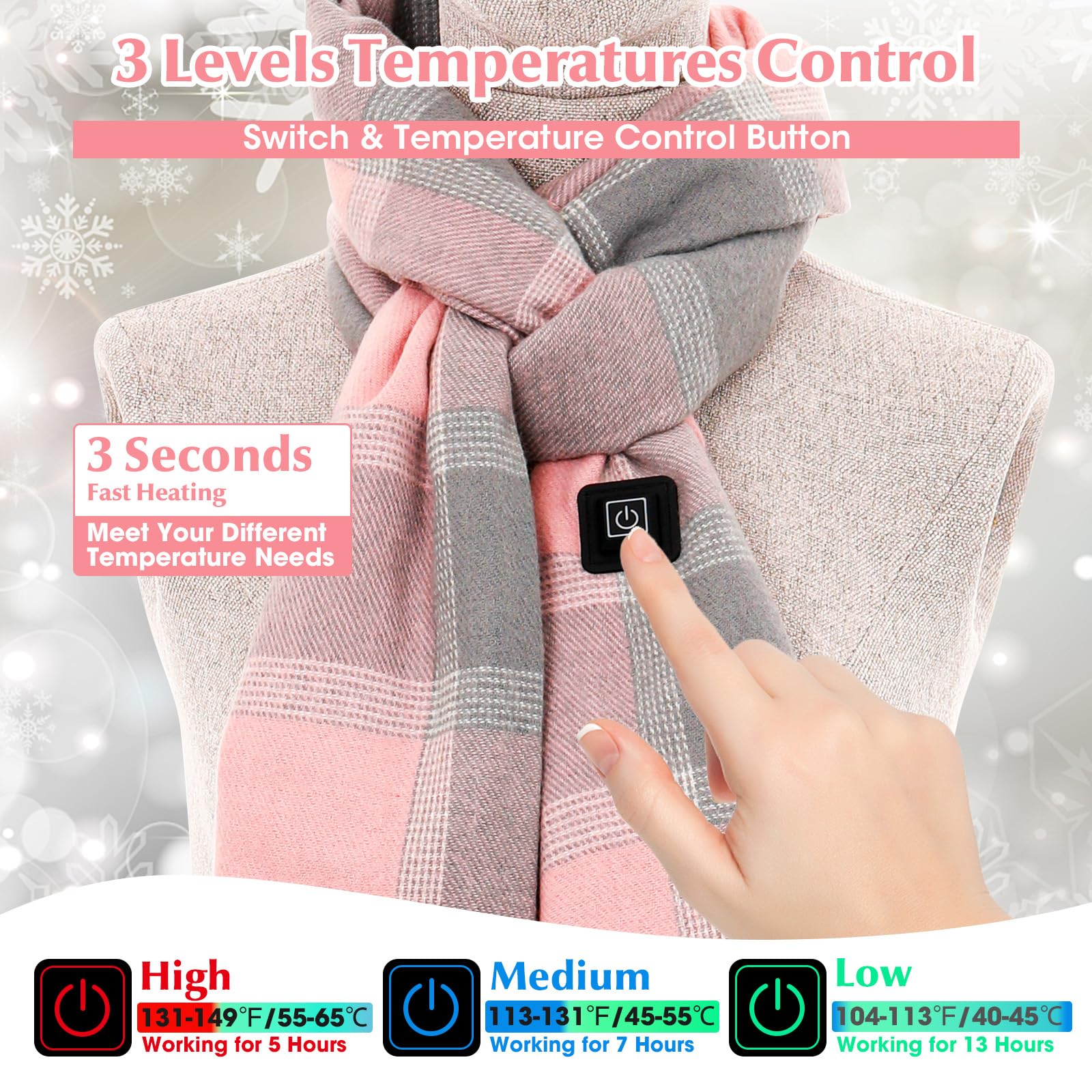 Rechargeable heated scarf