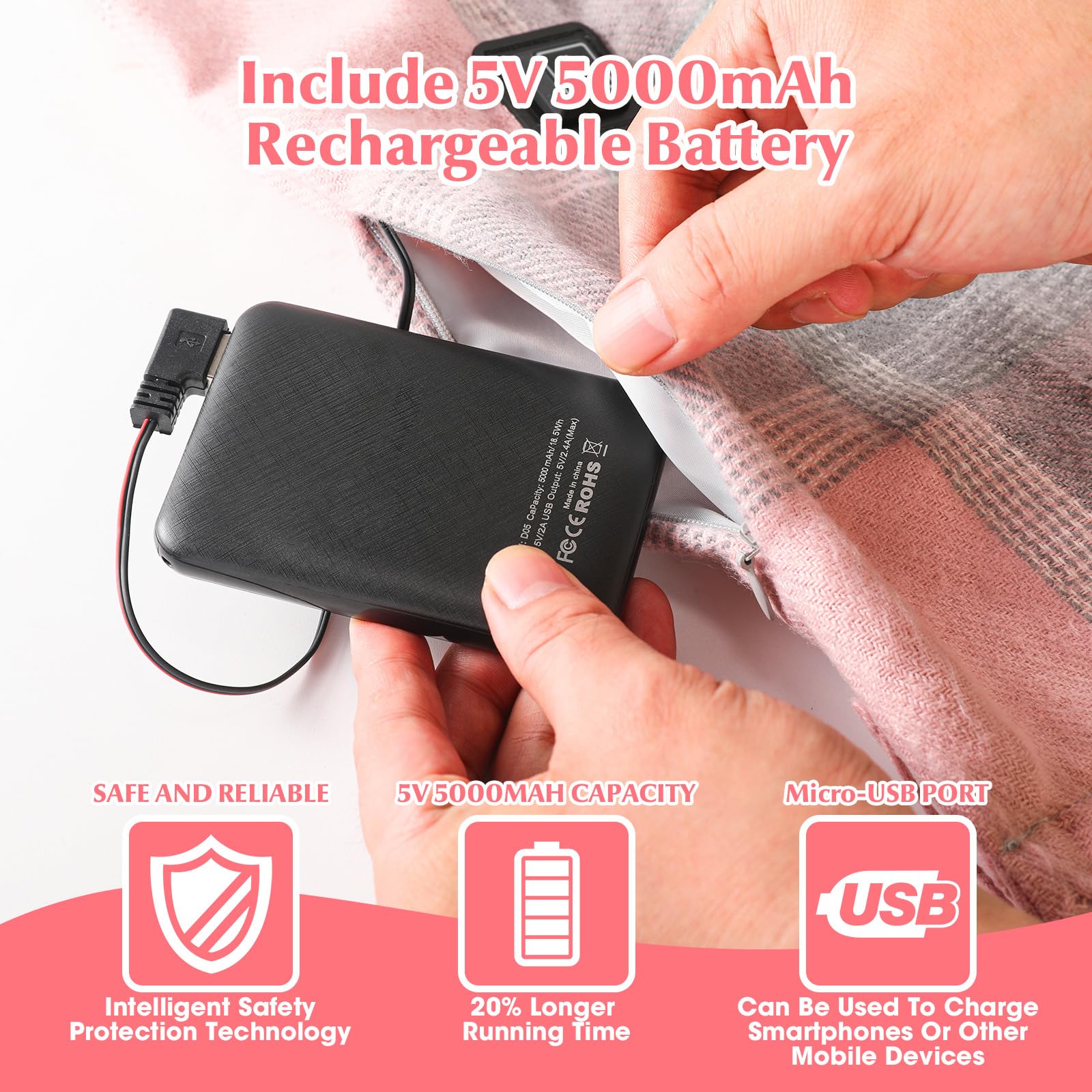 Rechargeable heated scarf