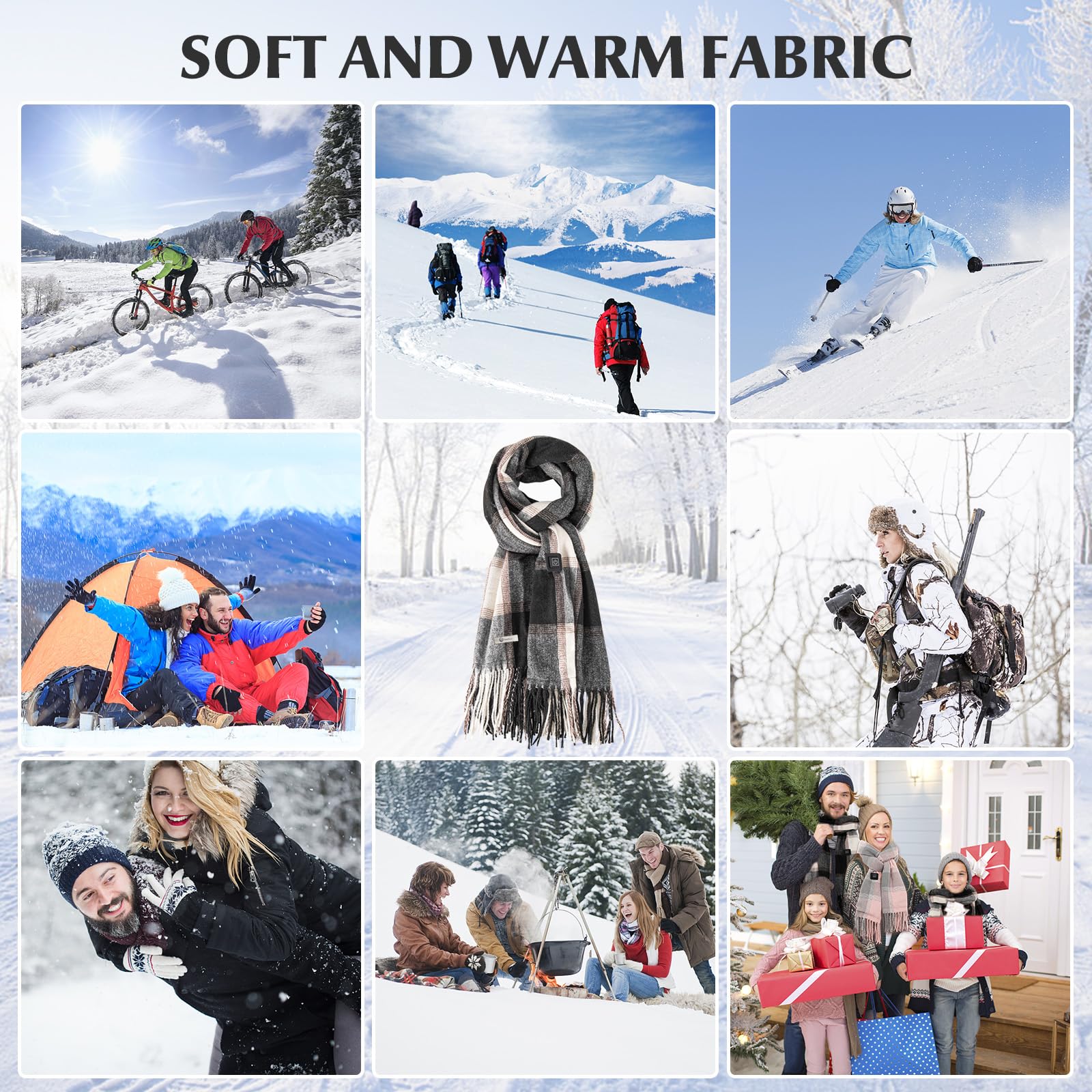 Rechargeable heated scarf