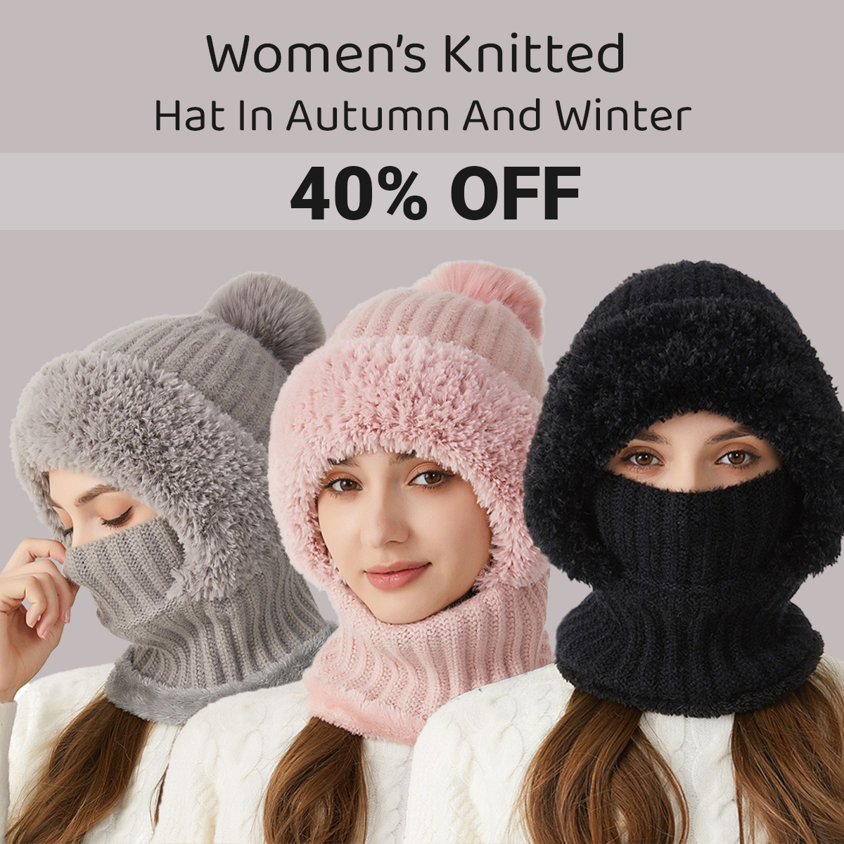 🔥50% OFF🎁Women's Knitted Hat In Autumn And Winter