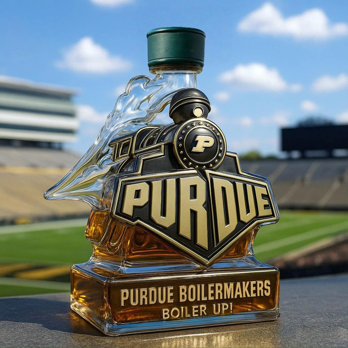 Purdue Boilermakers Boiler up Train Whiskey Bottle