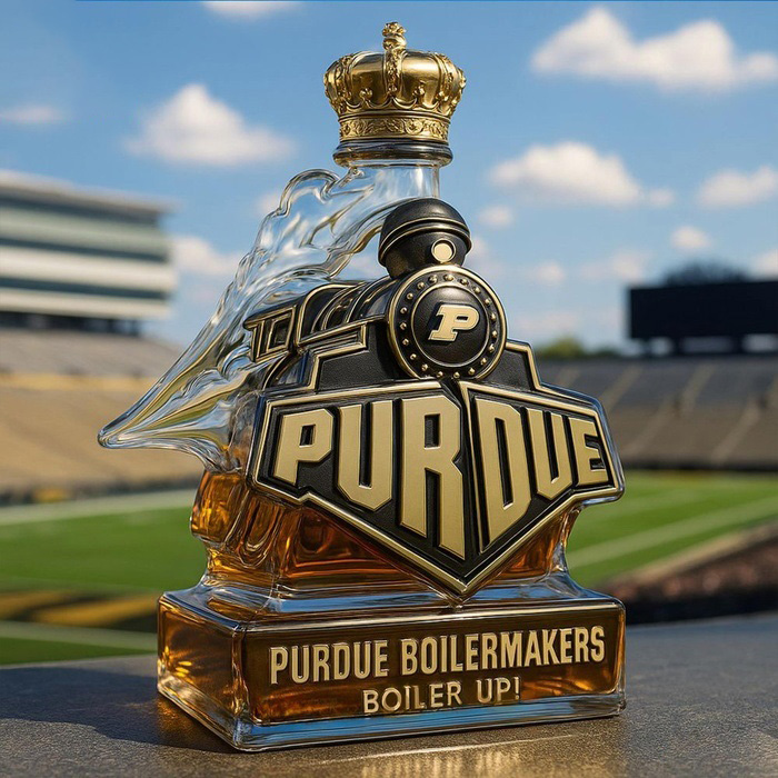 Purdue Boilermakers Boiler up Train Whiskey Bottle