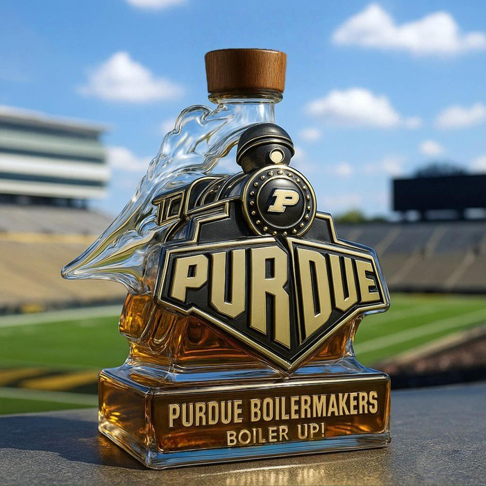 Purdue Boilermakers Boiler up Train Whiskey Bottle