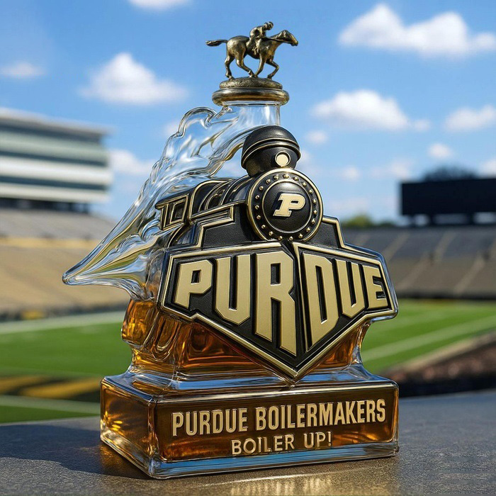 Purdue Boilermakers Boiler up Train Whiskey Bottle