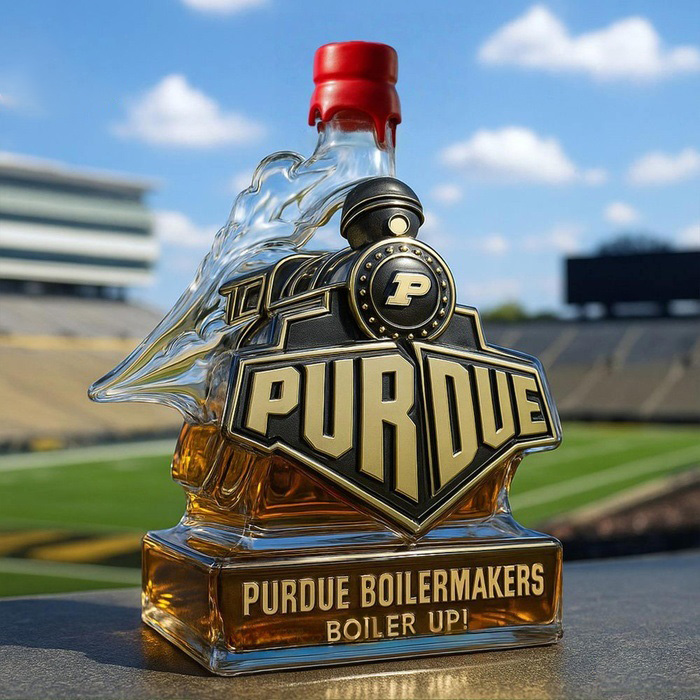 Purdue Boilermakers Boiler up Train Whiskey Bottle