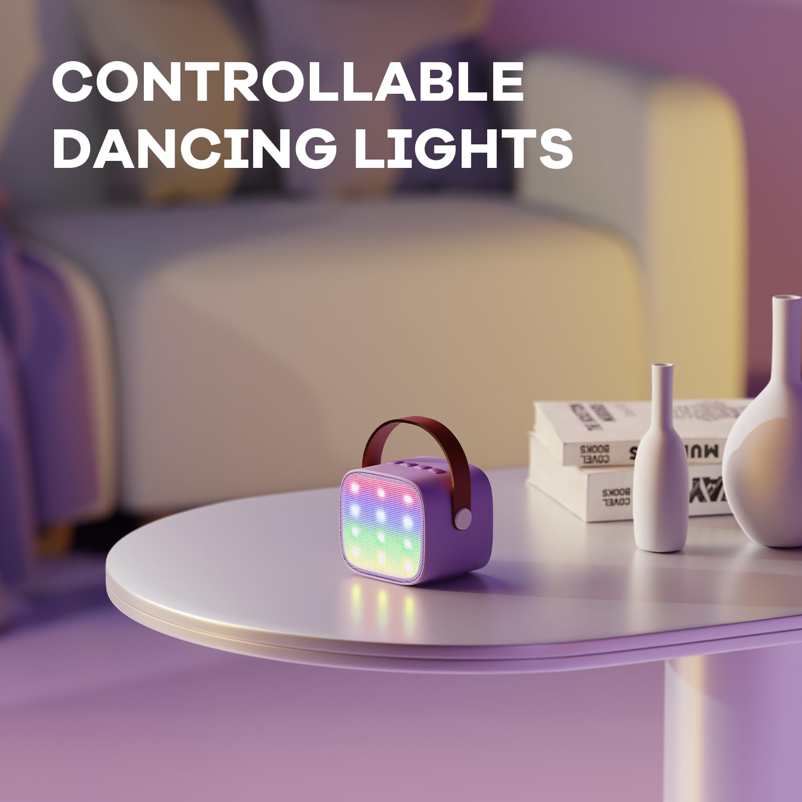 Portable Bluetooth Speaker with 2 Wireless Microphones