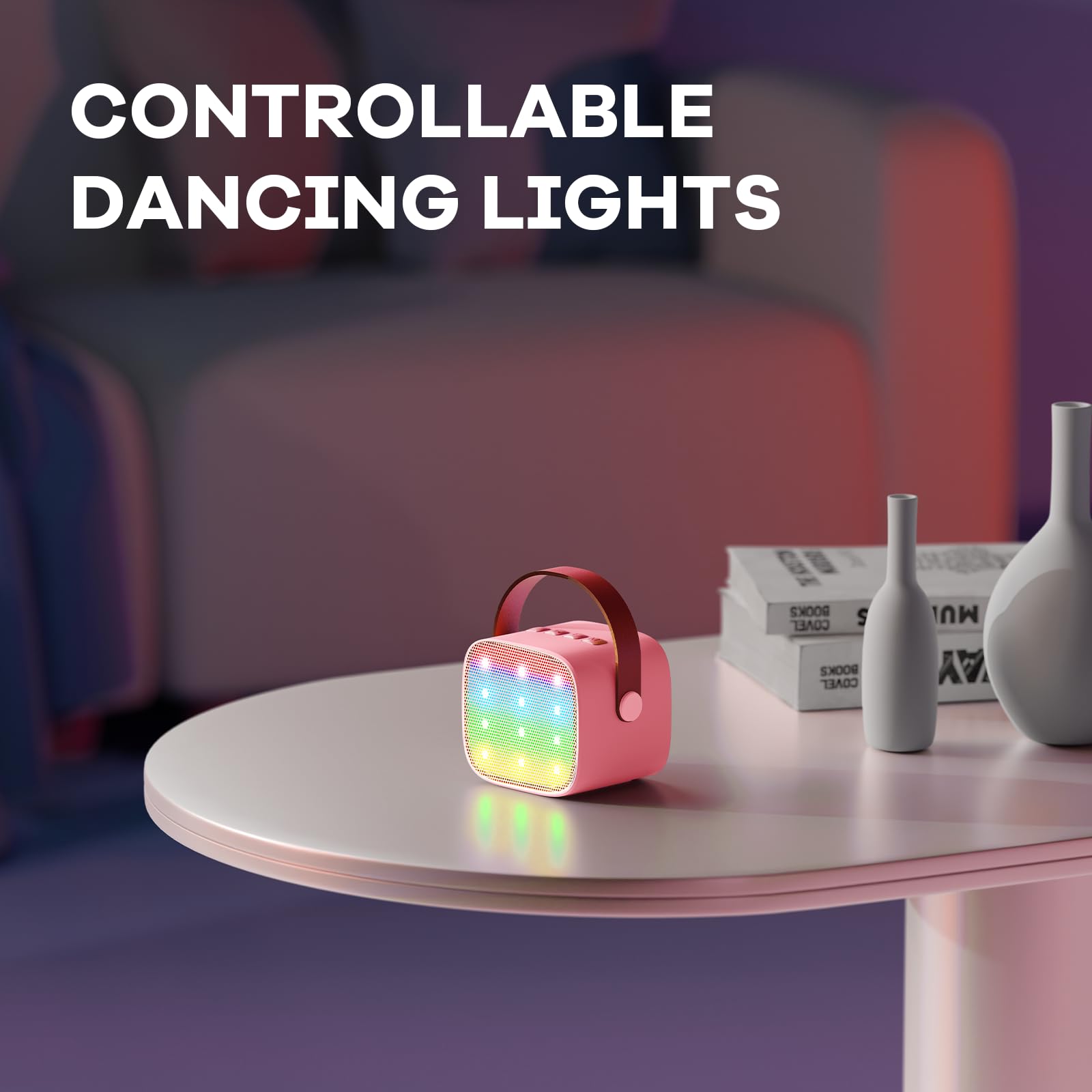 Portable Bluetooth Speaker with 2 Wireless Microphones