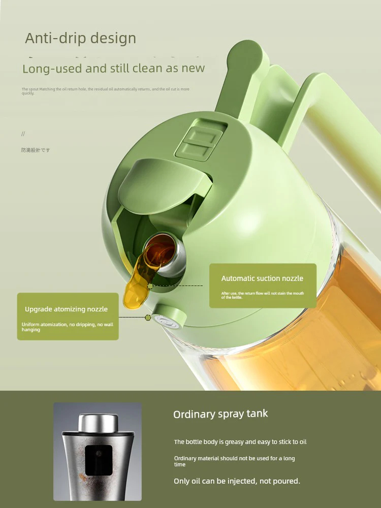 ✨HOT SALE💕2 in 1 Glass Oil Sprayer & Dispenser🔥