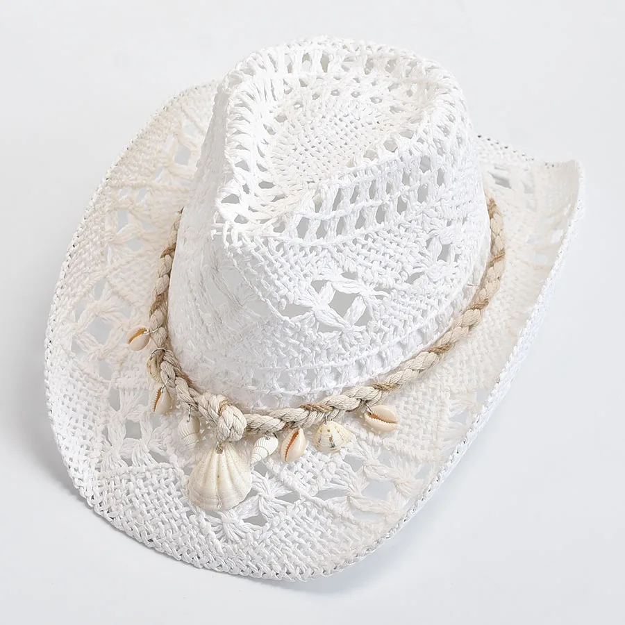 Coastal Seashell Straw Cowboy Hat
