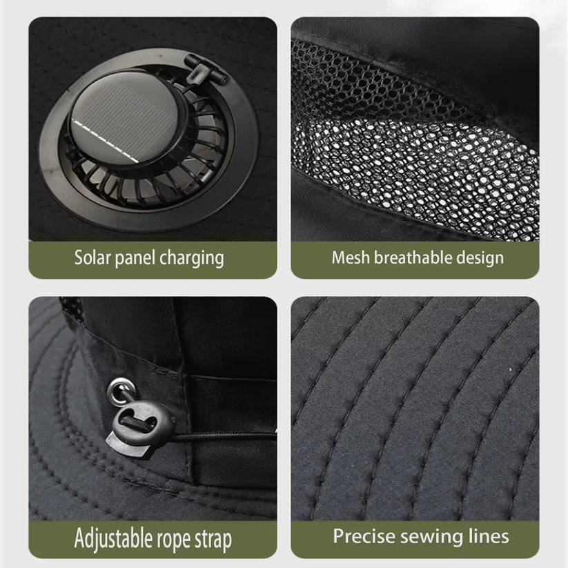 🔥Hot Sale 49%OFF - 2025 New Ultralight Solar Fan Sun Hat