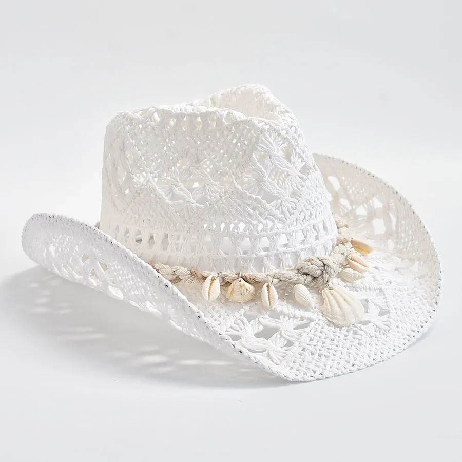 Coastal Seashell Straw Cowboy Hat