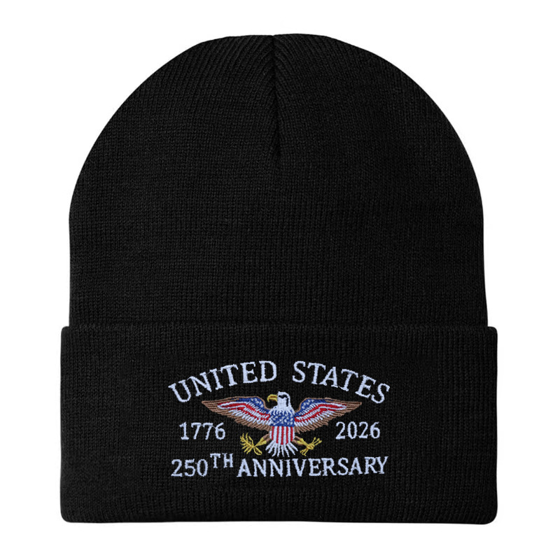 US 250th Anniversary Beanie Eagle Embroidered Knitted Hat
