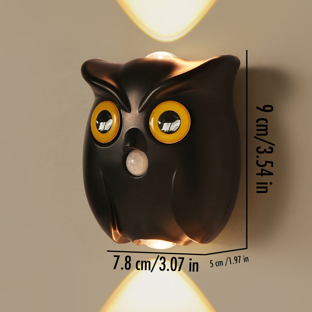 Motion Sensor Owl Magnetic Wall Light, Dual-Glow Up and Down Night Light