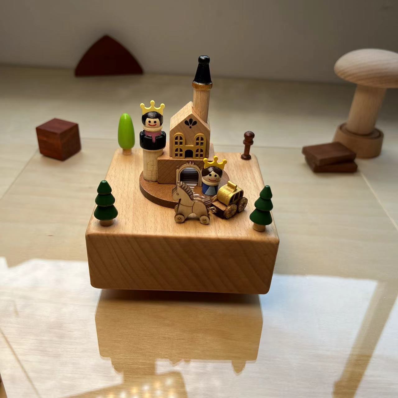 🔥Handmade Wooden Rotating Music Boxes